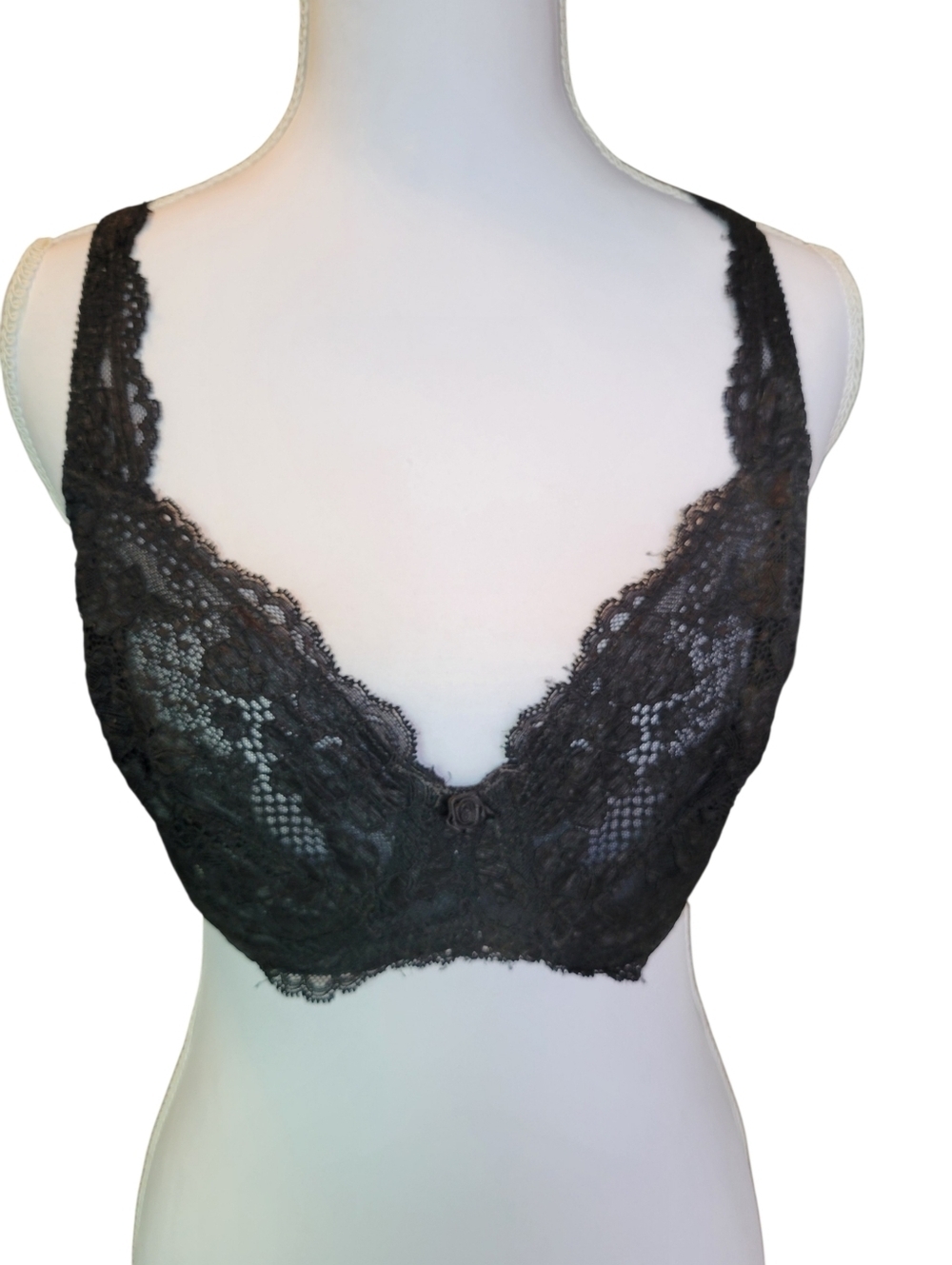 90s Victoria's Secret Unlined Black Lace Underwire Bra